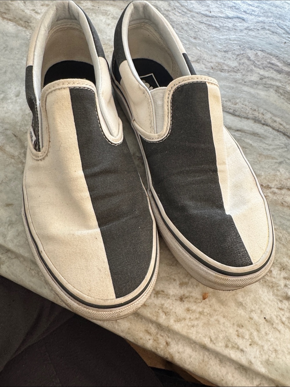 Vans Slip-On Canvas Shoes in Black and White